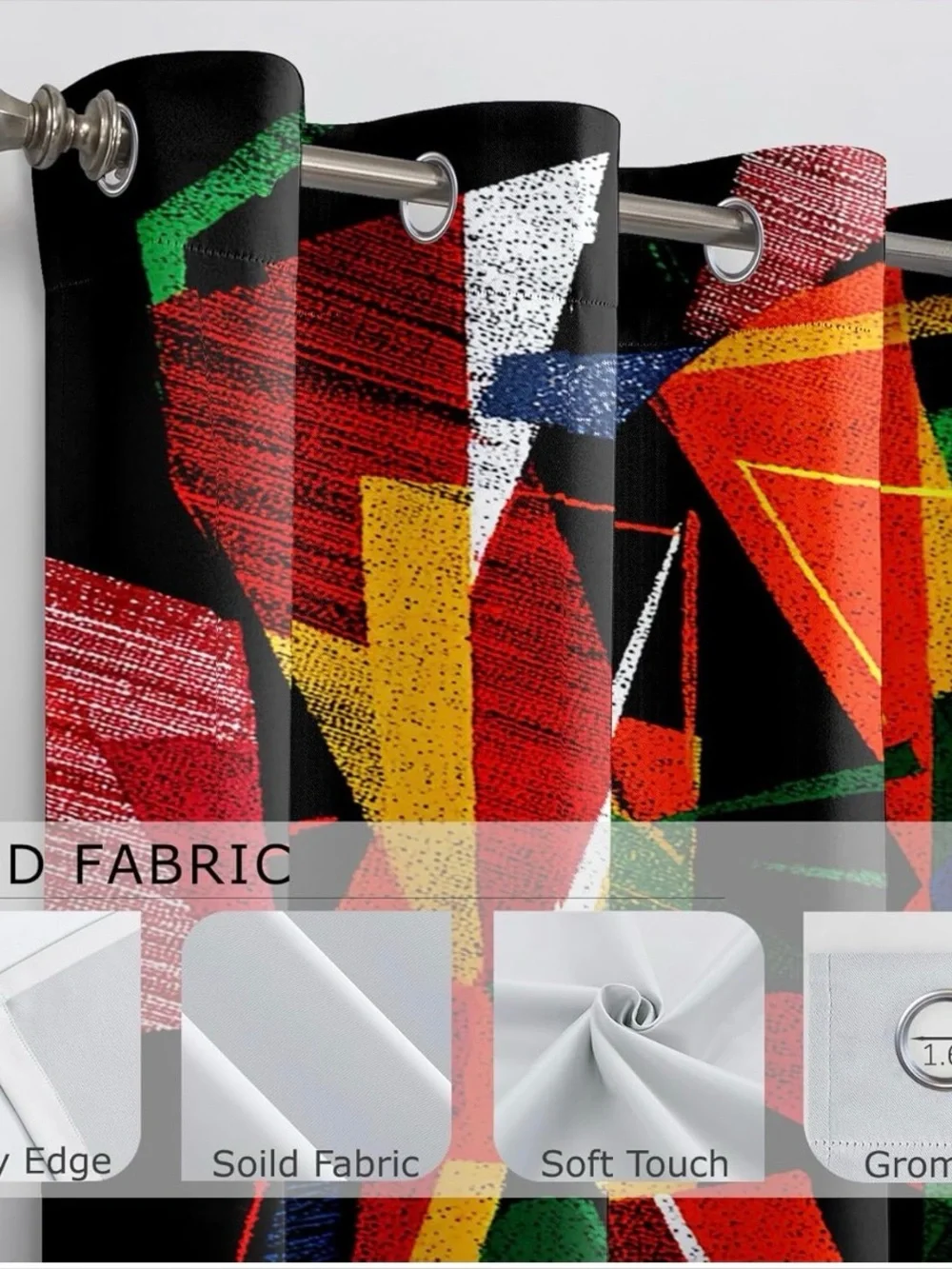Colorful Modern Abstract Geometric blackout Curtains